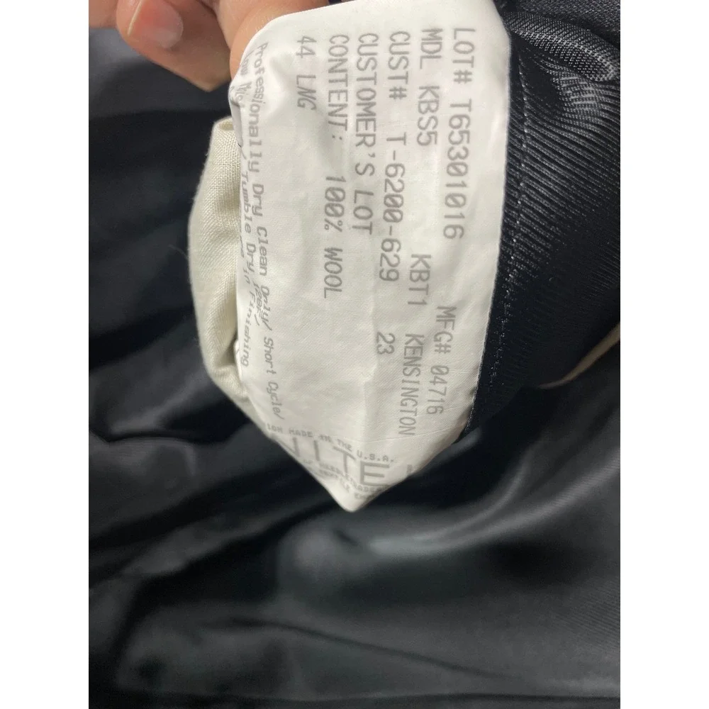 Burberry London Kensington Pinstripe Wool Suit Jacket Blazer 44L Charcoal Grey